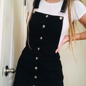Brandy Melville Black Denim Overall Dress